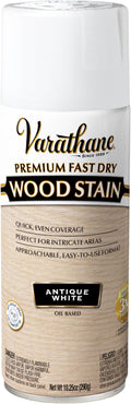 Varathane Premium Fast Dry Wood Stain Spray | 1 Hour Dry Time | 1 Coat Color | Interior Wood Stain | Furniture, Cabinets, Doors, Trim | 10.25 oz | Antique White