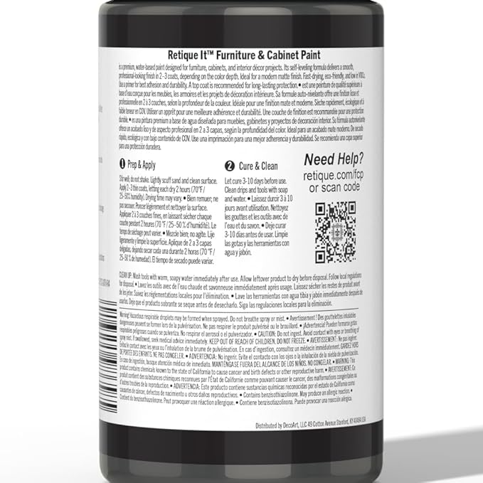 Retique It Chalk Furniture Paint, 32 Fl Oz (Pack of 1), 07 Gothic Grey