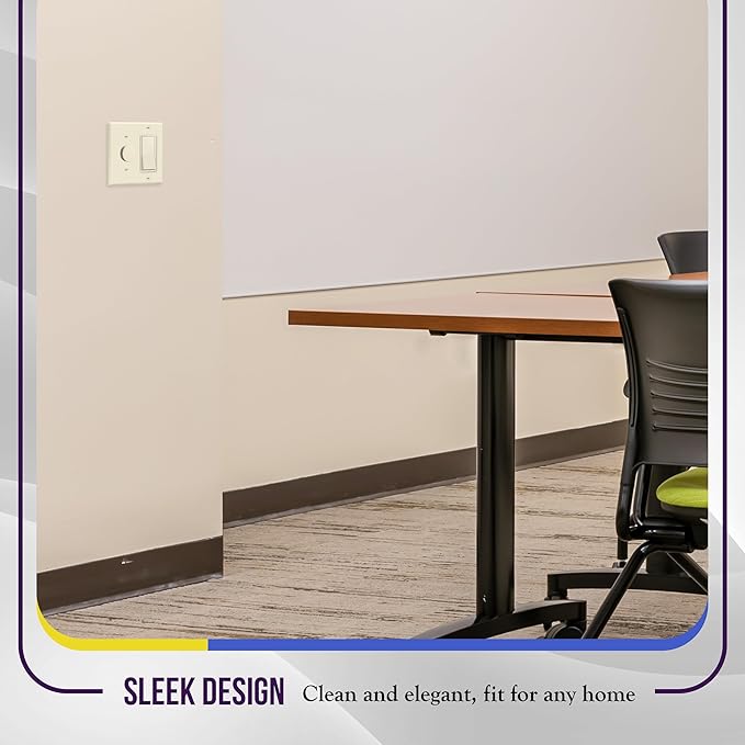 ENERLITES Combination Toggle Switch/Decorator Switch Wall Plate, Size 2-Gang 4.50" x 4.57", Polycarbonate Thermoplastic, 881131-LA, Light Almond