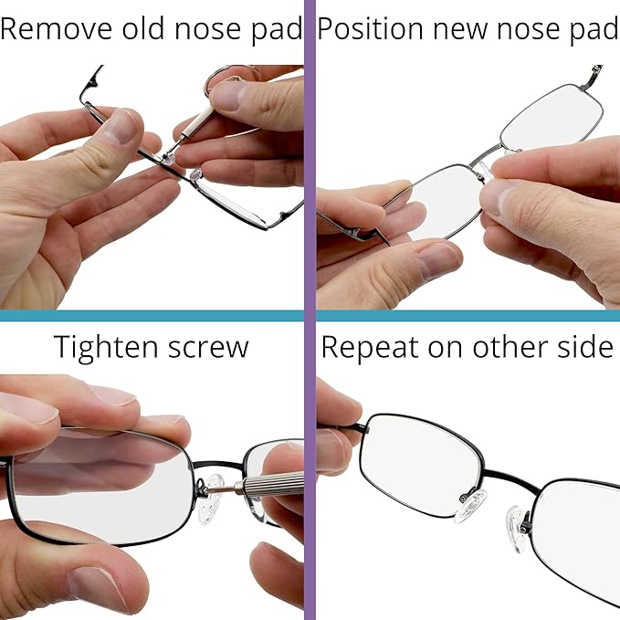 GMS Optical - 17mm Long Lenth / 9mm Extra Wide - Screw-in Oval Soft Silicone Nose Pads for Glasses, Sunglasses, Glasses Repair Kit, Keep Glasses from Sliding and Improve Comfort (5 Pair)