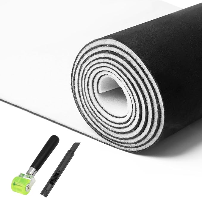 Storystore Foam Backed Suede Headliner Fabric, 120"L x 60"W Car Roof Liner | Black Suede Headliner Material for Cars, Trucks, Suvs, Boats, Rvs and Interior Restoration