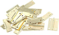 XMHF Folding Butt Hinge, Cabinet Gate Closet Door Hinge 1-1/2'' Long Home Furniture Hardware with Mounting Screws Gold Tone, Pack of 12