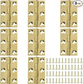 Piutouyar 8 Pack Butt Hinge 1.5 Inch Mini Solid Brass Hinges for Small Cabinet, Folding Craft With Mounting Screws for Boxes, Gate, Drawer