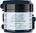 Dixie Belle Silk All-in-One Mineral Paint - Deep Sea (16oz) - Water Based Built-In Primer + Topcoat for Wood + Metal - Durable Furniture Paint - Low Reflective Finish
