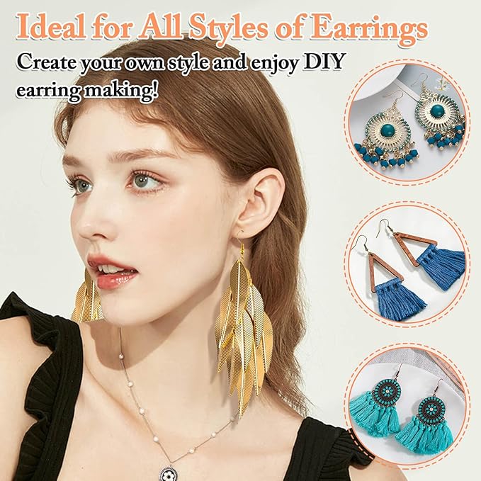 Cridoz 960PCS Earrings Making Supplies Kit with 240PCS Earring Hooks, 420PCS Jump Rings and 300PCS Earring Backs for Earring Making and Repair (Multicolors)