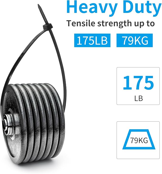 XINGO 20 inch Zip Ties Heavy Duty 100 PCS, 200 LBS Ultra Strong Plastic Wire Ties, Large Cable Ties xtra Long Tie Wraps, Indoor and Outdoor UV Resistant (White)