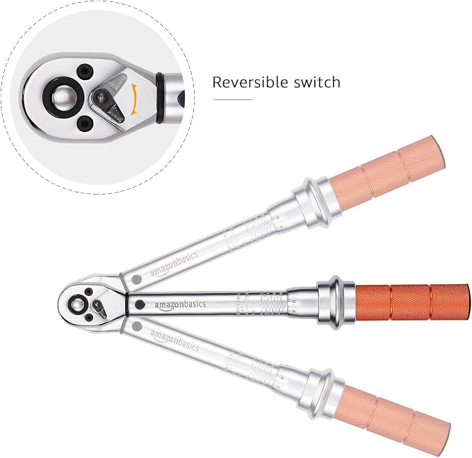 Amazon Basics 1/4-Inch Drive Click Torque Wrench - 20-150 Inch-lb, 2.5-15 Nm (Pack of 10)