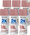 Rust-Oleum 299887-6PK Painter's Touch 2X Ultra Cover Spray Paint, 12 oz, Satin Vintage Blush, 6 Pack