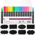 Mr. Pen Chalk Markers - 12 Pack Assorted Colors, 8 Labels, Liquid Chalk Pens for Chalkboard & Glass, Erasable