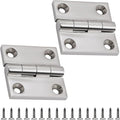 316 Stainless Steel Hinges Marine Grade 2" x 2" Heavy Duty Boat Hatch Hinge (50 mm X 50 mm) 2 Pack Casting Cabinet Door Hinge with Screws
