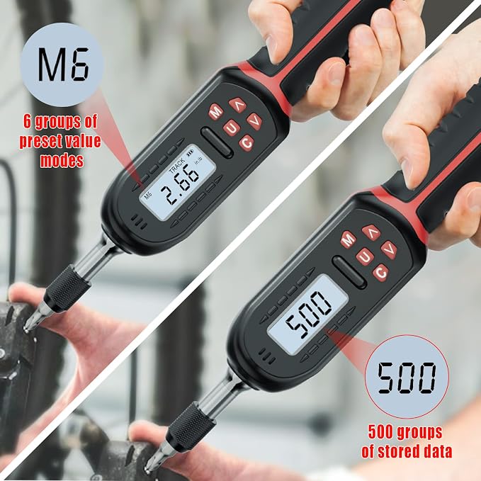 VANPO Digital Torque Screwdriver, 2.65-53.10 in.lb, ±2% Accuracy, | 1/4 Inch Screwdriver Torque Wrench Set with Buzzer/LED Indicator Notification for Bike Repairing, Tools & Mounting
