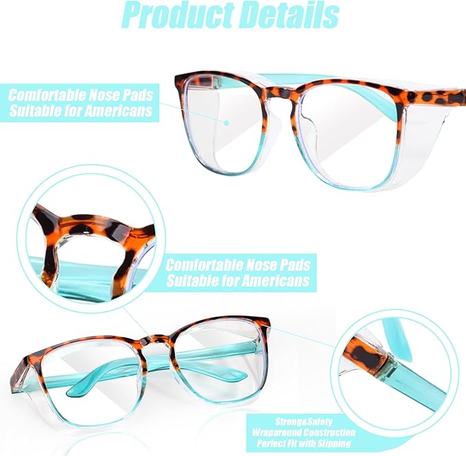 SQIMZAR Safety Glasses Goggles For Women Nurses Protective Eyewear,Anti Fog Safety Goggles