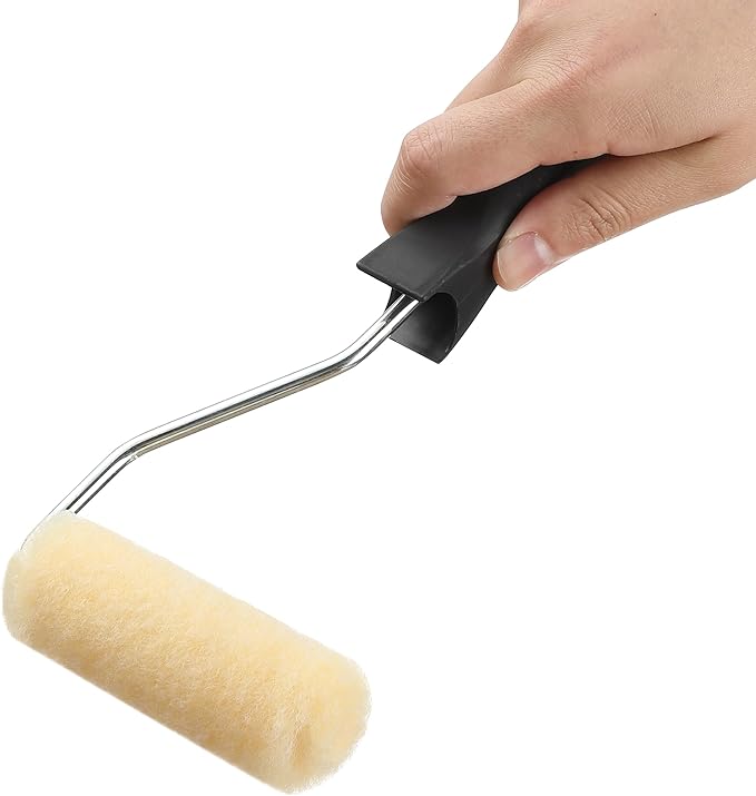 Bates- Paint Rollers, 4 inch Paint Roller with 10 Covers, Cream, Wall Painting Tool