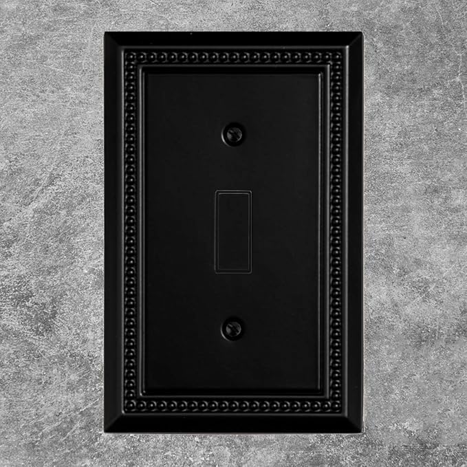 Henne Bery Sunken Pearls Heavy Duty Switch Plate/Wall Plate/Outlet Cover (Single Toggle 3PK, Matte Black)
