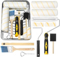 Bates Paint Tray Set - 11 pcs Kit with 9" & 4" Rollers, Small Roller, Trays & Covers for House Painting