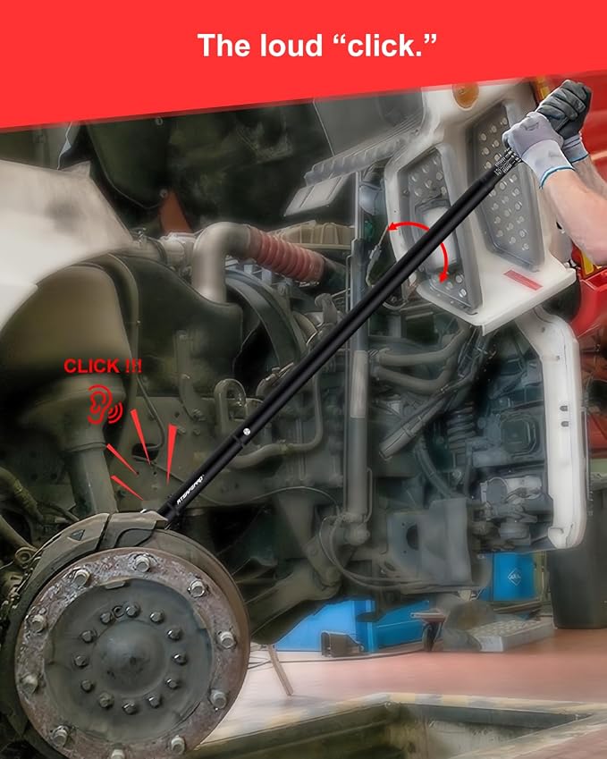 3/4 Torque Wrench 100-850 Ft-Lb -±3% Accuracy, 47.3" Long Handle, 48-Tooth Reversible Ratchet, Cr-V Steel, Dual Scale,3/4" Drive Click Heavy Duty Torque Wrench for Industrial, Truck, Turbine