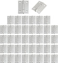 MY MIRONEY 40PCS Stainless Steel Folding Hinges 2 Inch Silver Cabinet Door Hinge Home Furniture Hardware Hinge for Wooden Box, Door and Window, DIY Projects