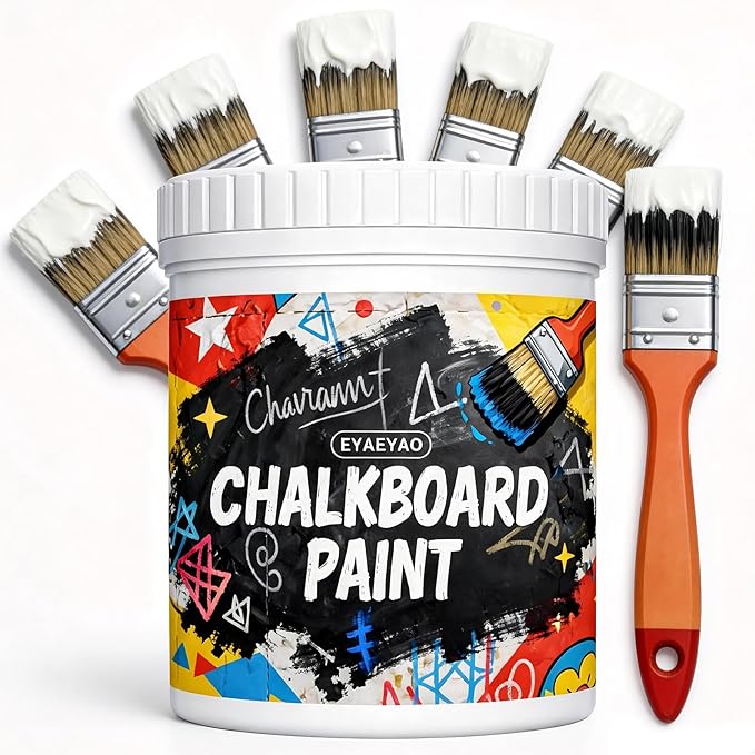 Whiteboard Paint, 16 Oz - Chalkboard Paint Ideal for Creating DIY Menu Boards, Drawing Walls & Office Planners with This Classic Chalk Board Paint's for Home & Business Use (White, 16 oz)