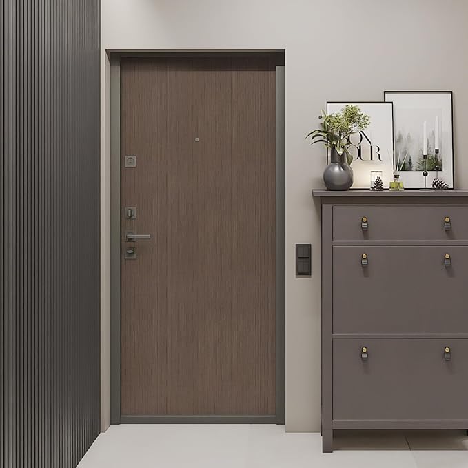 Brown Grasscloth Peel and Stick Wallpaper - 15.7"x120" Vintage Texture Removable Waterproof Wall Paper for Room Walls, Cabinets, Furniture, Drawers, Desk
