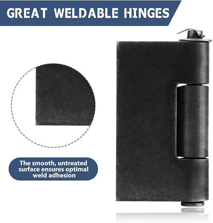 3 Pcs Weld On Hinges Heavy Duty 4" x 4", MOZCORN Weldable Butt Hinges for Gates Garage Trailer Doors, Thickness 4.5mm, Load Up to 1000lbs