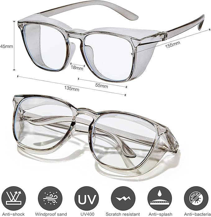 SQIMZAR Safety Glasses Goggles For Women Nurses Protective Eyewear,Anti Fog Safety Goggles