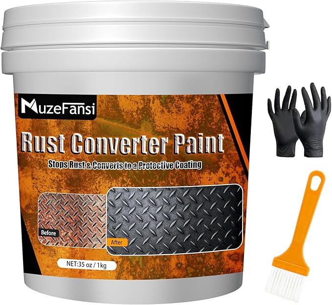 2-in-1 Rust Converter & Metal Primer – Stops Rust, Paint Over Rusted Metal, Anti-Rust Coating Rust Paint,Corrosion Inhibitor for Automotive, Marine, Industrial Use, Heat & UV Resistant, Farm Equipment & Fences(35 oz)