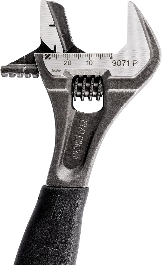Bahco BAH9073RPUS 12" SAE Ergo Combination Industrial Black Finish Adjustable/Pipe Wrench, Reversible Jaw for Dual Functionality, Aggressive Angled Teeth, Thermoplastic Handle, and Slim Tapered Jaws | Aggressive Angled Teeth, Slim Tapered Profile, Ther...