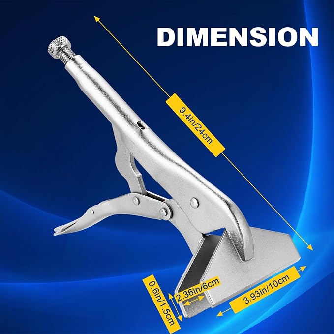 DASBET 10" Locking Sheet Metal Clamp 2 PCS | Heavy Duty Sheet Metal Grip Tool, Welding Locking Plier Tools, Adjustable Opening Nickle Plated Welding Plier Sheet Vice Grip Tool