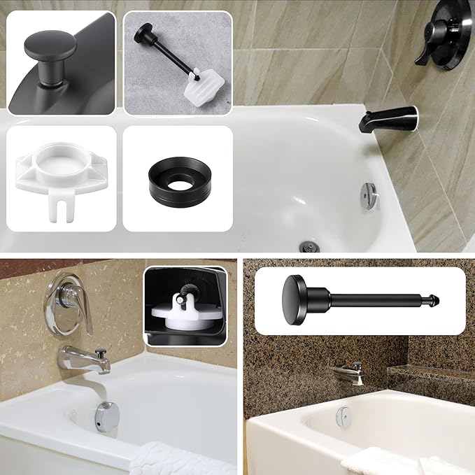 Universal Tub Spout Diverter Repair Kit, 2 Set Shower Diverters Tub Spout Repair Kit Includes 2 Diverter Valve Stems, 2X Cup Seals, 2X Gates, Bathroom Shower Bathtub Leaky Faucet Repairing Replacement