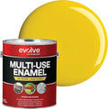 EVOLVE Multi-Purpose Alkyd Enamel – Interior Exterior Oil-Based Paint for Wood, Metal, Concrete, & Masonry, High-Gloss, Rust & Abrasion Resistant (Safety Yellow, 1 Gallon)