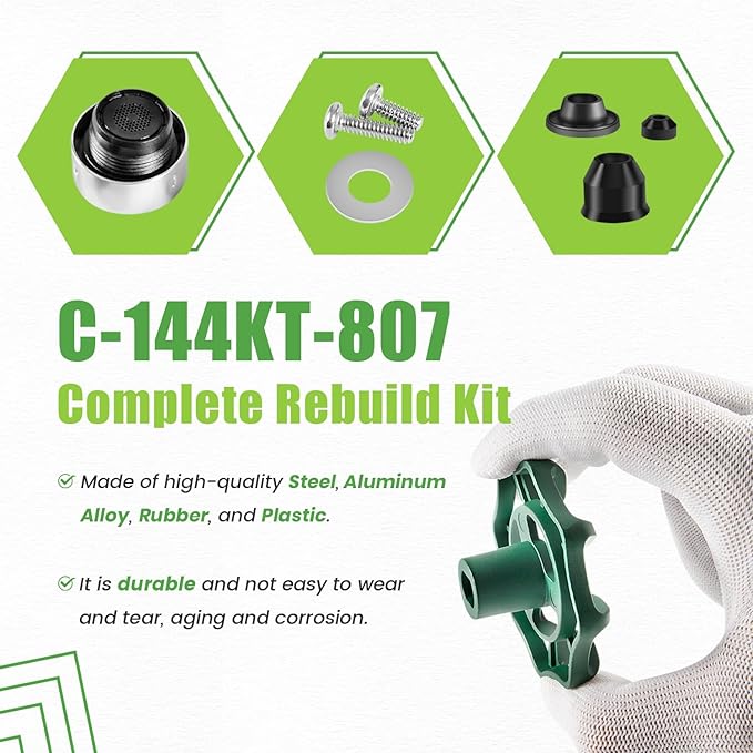 C-144KT-807 Wall Hydrant Complete Service Kit, for C-144 C-244 Series Wall Hydrants, Replace for C-144KT-807 Anti-Siphon Freezeless Faucet Repair Kit