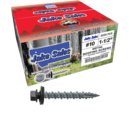 10 x 1-1/2" Dark Bronze Metal Roofing Screws - Hex Washer Head- Self-Starting/Tapping - EPDM Washer. 8 X 250 Bags - 2,000 Screws
