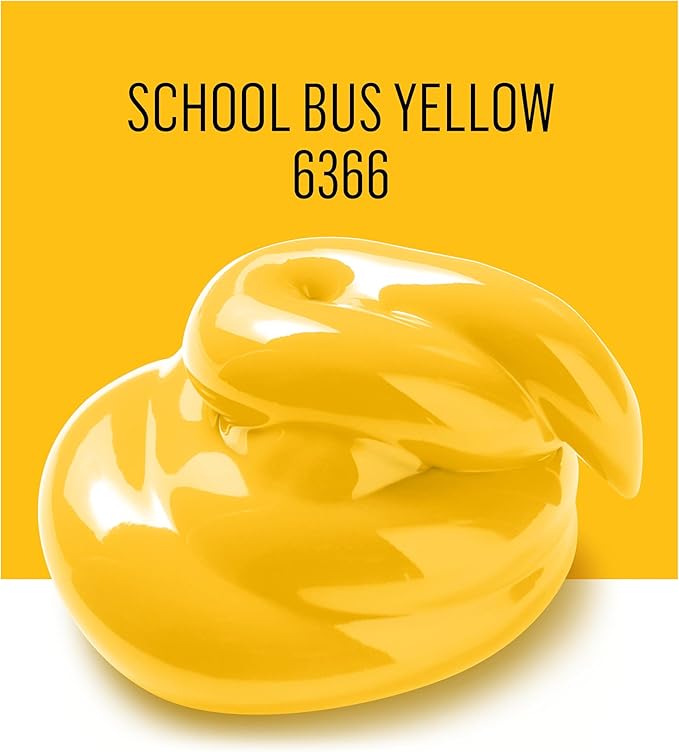 FolkArt Matte Acrylic Paint in Assorted Colors, 16 oz, School Bus Yellow 16 Fl Oz