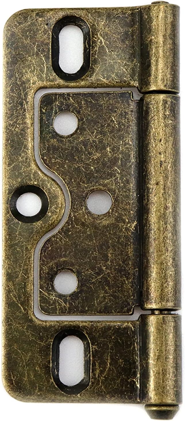 Wealrit 6 pcs Bronze Non-Mortise Hinges Door Hinges 3 Inch Length Heavy Duty Door Hinges Bifold Butt Hinges with Screws