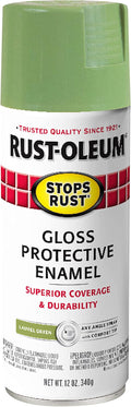Rust-Oleum 365146 Stops Rust Spray Paint, 12 oz, Gloss Laurel Green