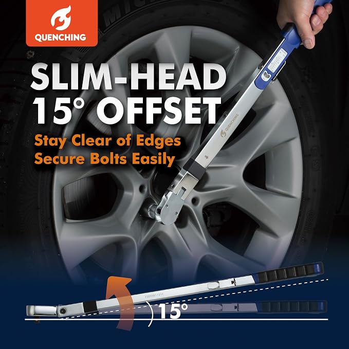 Split Beam Torque Wrench, 3/8-Inch Drive, 20–100 ft-lb, ±4% Accuracy, 15° Flex Head, CR-V Steel, Reliable Torque Wrench for Daily Garage and Automotive Maintenance