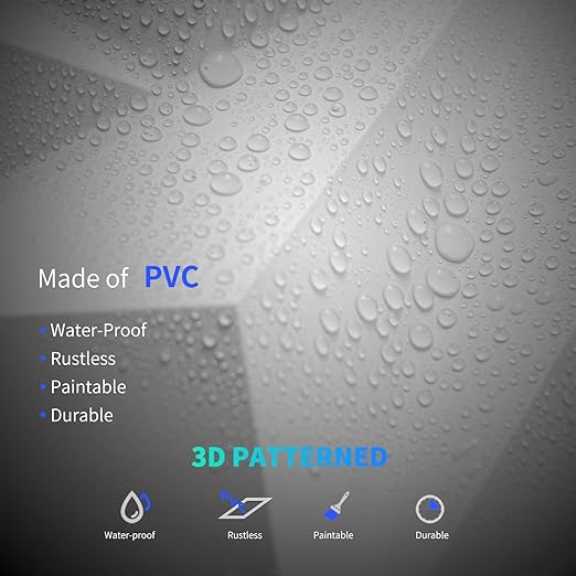 50 Pack 3D Wall Panels Diamond, White, 12''x12'' | PVC Accent Wall Panels for Interior Wall Decor, Living Room Lobby Bedroom Hotel Office