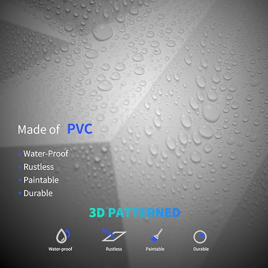 Art3dwallpanels 33 Pack 3D Wall Panels Diamond, White, 12''x12'' | PVC Accent Wall Panels for Interior Wall Decor, Living Room Lobby Bedroom Hotel Office, Cover 32.Sq.Ft