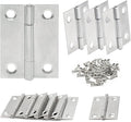 2 Inch Nickel Door Hinges, 10 Pcs Stainless Steel Folding Butt Hinges with Screws