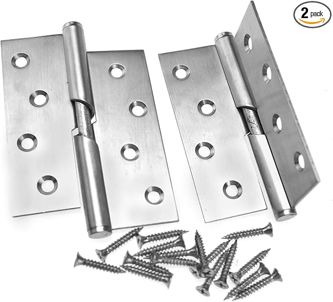 1 Pair 4"/100mm Stainless Steel Rising Butt Handed Lift Off Door Hinge (Left)