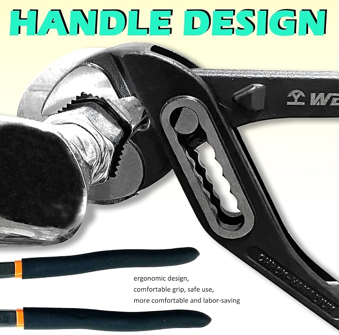 WEDO 2 PCS Groove Joint Pliers Set,CR-V Steel,10" and 12" Slip Joint Pliers,Adjustable Water Pump Pliers,Die-forged, Heat Treatment,Perfect for Plumbing Repair and Basic Home Maintenance