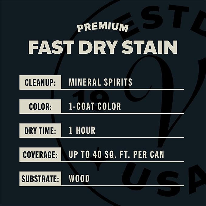 Varathane Premium Fast Dry Wood Stain Spray | 1 Hour Dry Time | 1 Coat Color | Interior Wood Stain | Furniture, Cabinets, Doors, Trim | 10.25 oz | 6 Pack | Jet Black