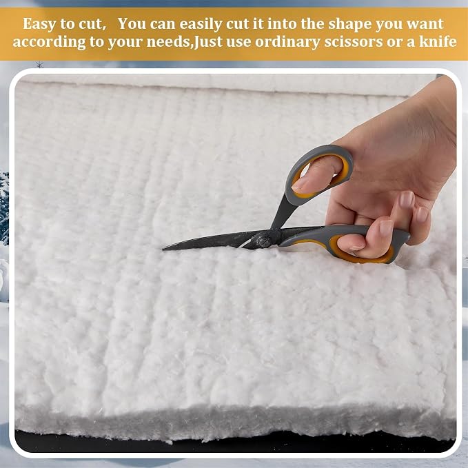 2 Pcs Ceramic Fiber Insulation Blanket 48 x 16 x 1 Inch 2600F | High Density for Oven Insulation Replacement, Heat Resistant to 2601F, For Kilns Stoves Forges Boilers Pizza Ovens