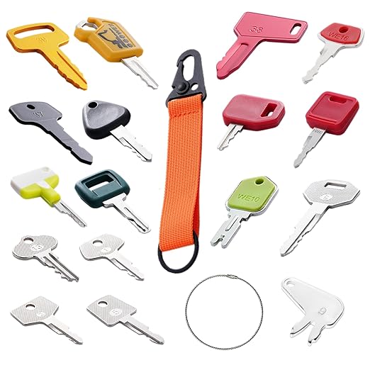 Heavy Equipment Keys Set, Construction Keys Master Set, Contractors Equipment Multi Keys fit Common Equipment Cat Caterpillar JD Komatsu Volvo Bobcat Kubota and More