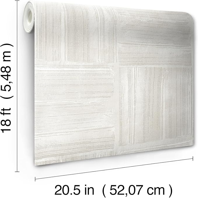 RoomMates Beige Dimensional Square Plaster Peel and Stick Wallpaper, RMK12680PLW