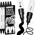 ARTISTRO 5 Precision Dual-Tip Acrylic Paint Markers – Paint Pens Set with Dot & Fine Tips for Fabric, Rock, Glass, Wood, Coloring Books – Classroom & Art Supplies Gift Teacher Appreciation Gift