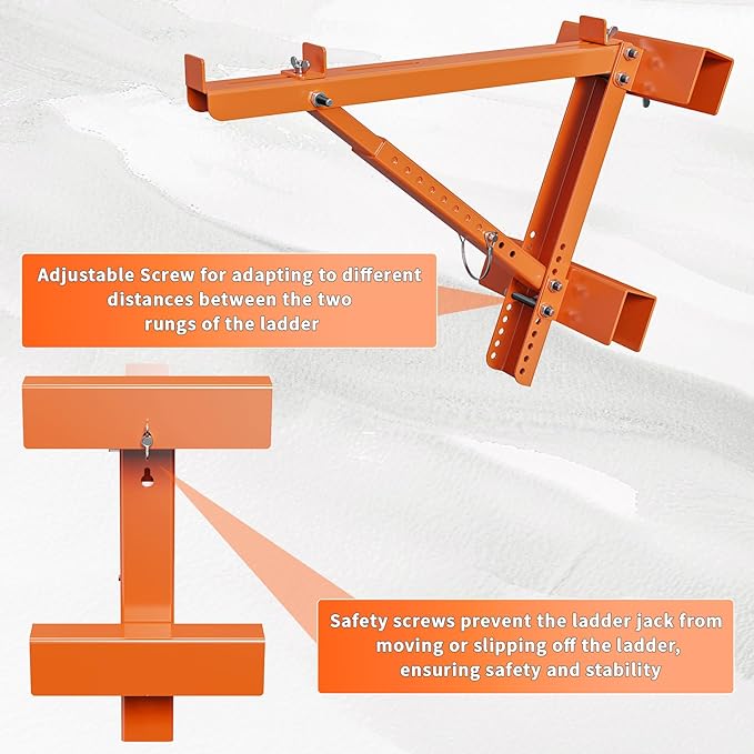Ladder Jacks for Scaffolding Platform 2 Pack,Heavy Duty Steel Jack Scaffold Bracket,Two-Rung Short Body Extension Ladder Jack for Roofing Painting Jobsite 20 inch Platform Withstand 350 LBS
