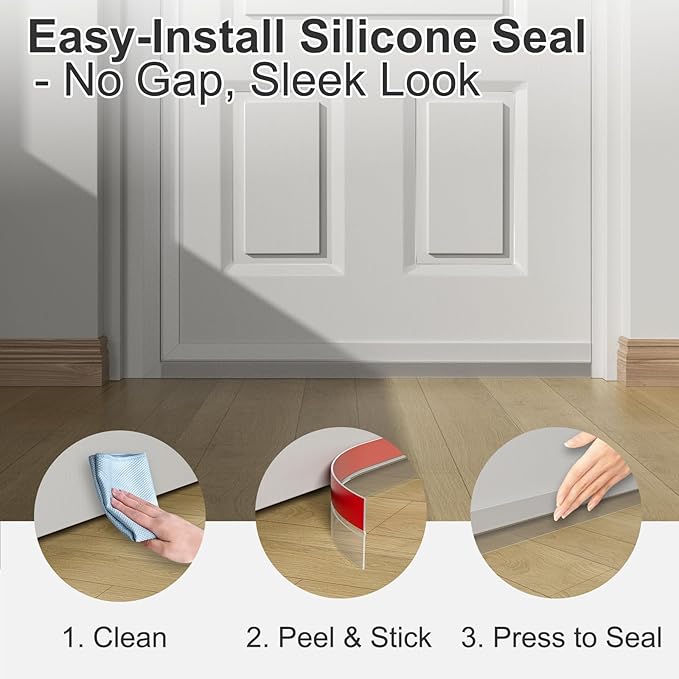 Elvone Heavy-Duty 20 ft x 2 in Weather Stripping, Door Draft Stopper Silicone Seal Strip for House and Glass Shower Doors for Collision and Side Gaps of Door and Windows, Clear