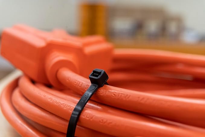 Gardner Bender 46-310UVB DoubleLock Cable Tie, 11 inch, 75 lb, Electrical Wire and Cord Management, Nylon Zip Tie, 100 Pk, UV Resistant Black