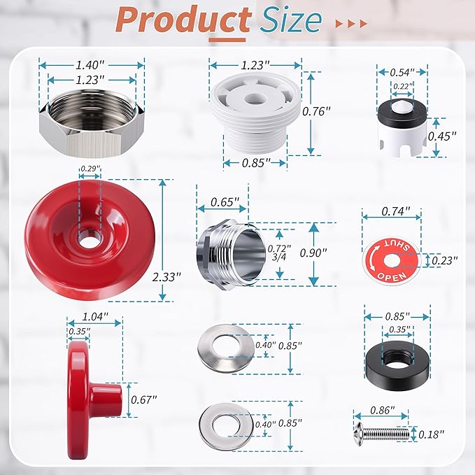 Outdoor Faucet Repair Kit, ASSE 1019-A Metal Vacuum Breaker and Handle Kit, Anti Siphon Frostproof Valve Replacement, Wall Hydrant Fix for Leaks and Frozen Pipes, Outside Faucet Repair